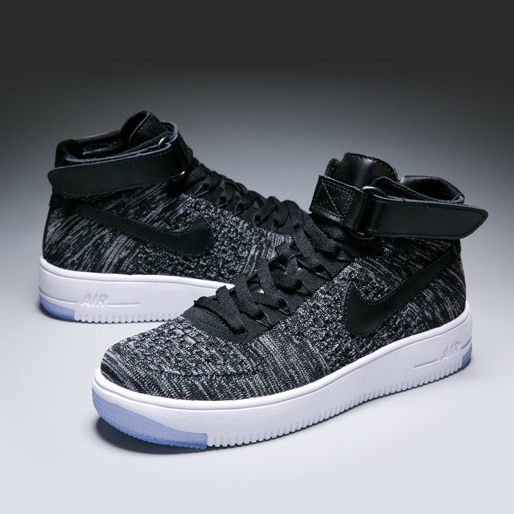 Nike WMNS Air Force 1 Flykni 黑 黑白 編織 籃球鞋 男女鞋 透氣 休閒百搭