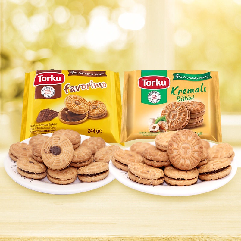 餅乾torku倍迷榛果奶油巧克力香蕉味夾心餅乾休閑零食