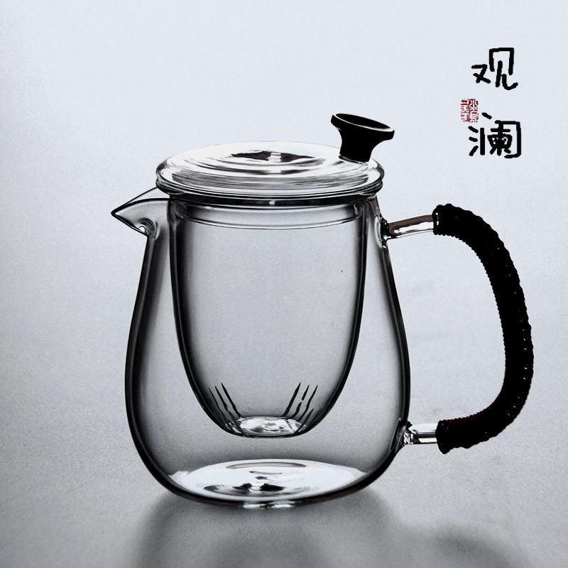 MOOPS茶壺泡茶壺玻璃泡茶壺透明帶過濾單壺家用茶具套裝耐高溫花茶壺可加熱煮茶器