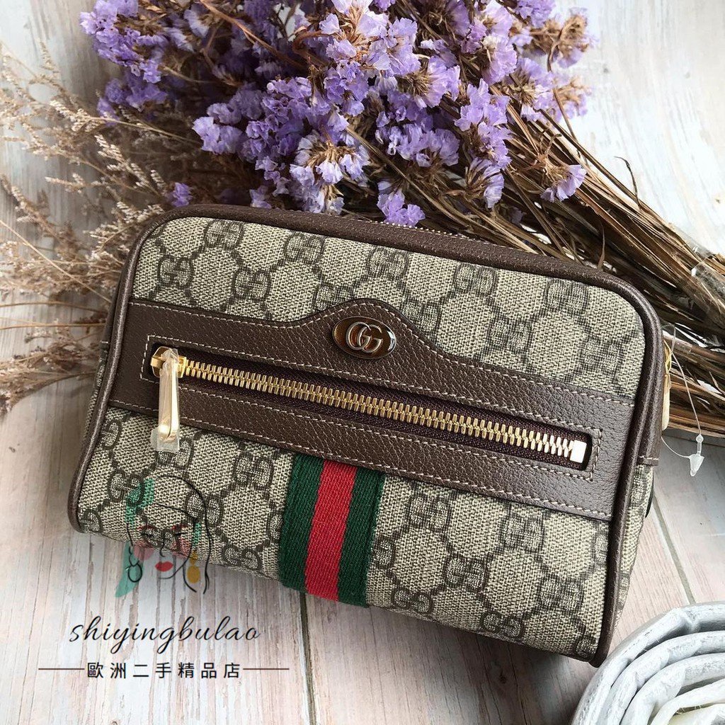 二手正品 GUCCI GG Ophidia Small 綠紅織帶腰包 胸口包 517076 Melody蔡依林