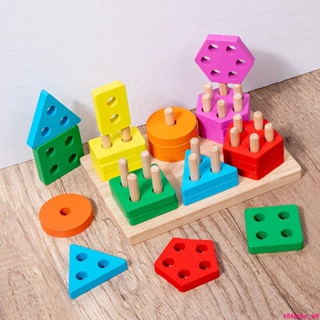 蒙氏教具🔥蒙氏幾何形狀配對積木0-1-2-3歲寶寶早教益智玩具觀察注意力訓練
