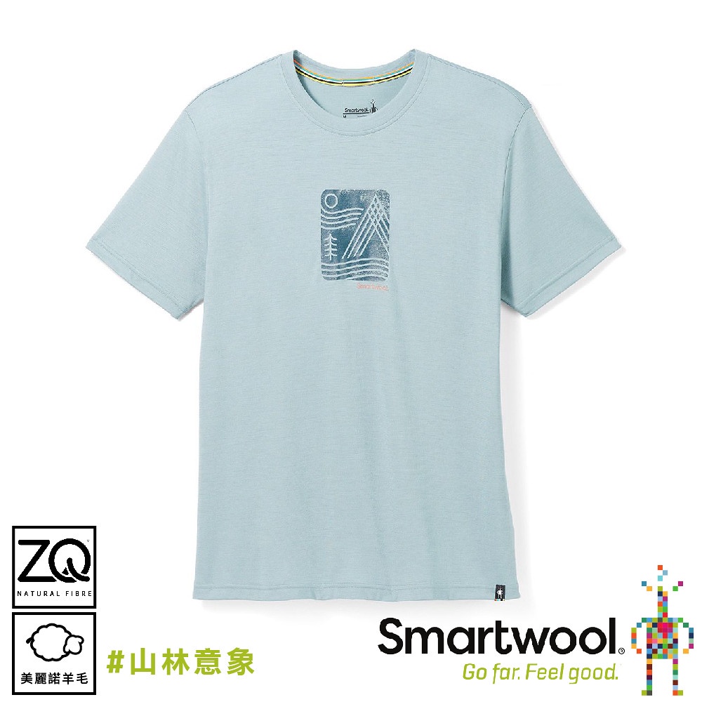 【SmartWool 美國 塗鴉短Tee《山林意象 鉛灰》】SW017097/排汗衣/機能衣/短T