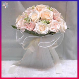 💐成品💐婚禮手捧花新娘伴娘仿真花結婚慶花束婚紗攝影玫瑰花領證拍照道具