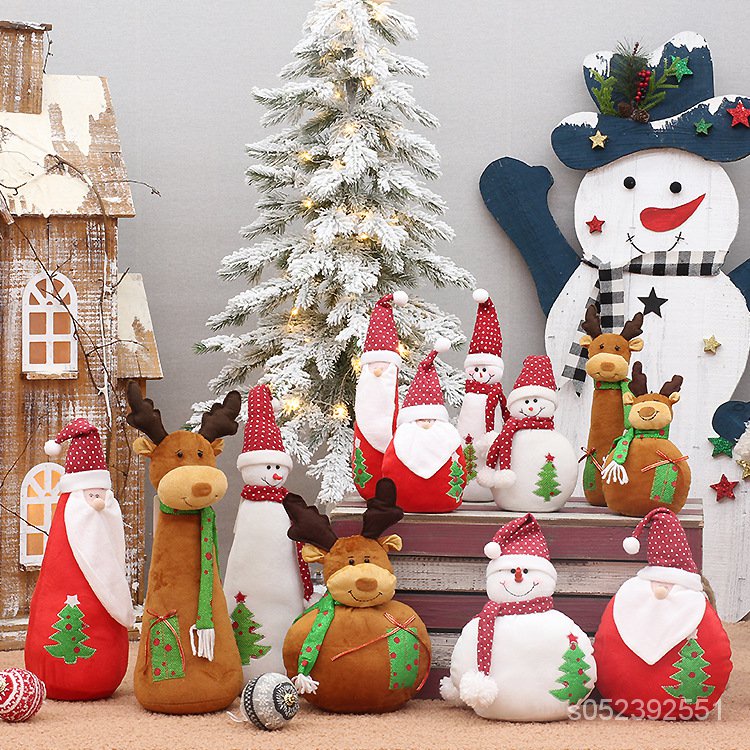 躍脈專屬~廠傢批髮聖誕新品佈藝聖誕老人雪人麋鹿公仔玩偶禮物裝飾擺件用品