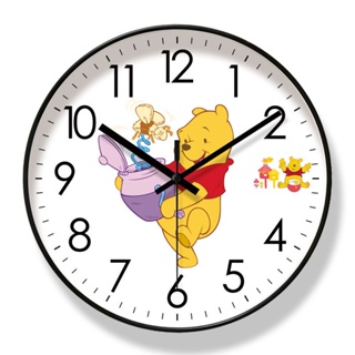 維尼熊時鐘💕 童趣客廳掛鐘維尼熊卡通早教家用靜音表靜音準時石英鐘 靜音掛鐘 掛鐘 時鐘 鐘錶 兒童時鐘