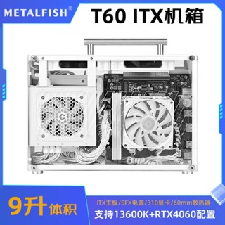 ITX機殼 機殼 主機機殼 小機殼 DIY mini 臺式魚巢T60機箱迷你ITX機箱A4手提便攜側透SFX電源白色小機