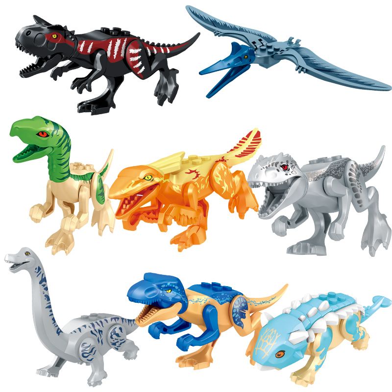 恐龍 玩具 恐龍兼容樂高積木霸王龍侏羅紀拼裝動物滄龍鯊魚滄龍棘龍世界玩具