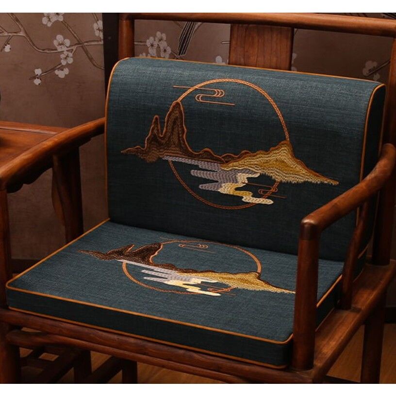 中式太師椅墊 紅木沙發坐墊乳膠中式實木家具圈椅餐椅茶椅太師椅墊護腰靠墊定做