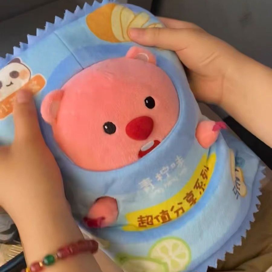 小海狸 抱枕玩具 loopy周邊可愛韓國loopy露比小海狸玩偶粉豬蜜蜂毛絨洋芋片公仔擺件女禮物