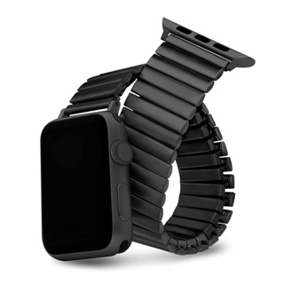 熱銷-學良3C-適用蘋果手錶彈力錶帶iWatch磨砂彈簧不銹鋼手錶帶 38/40/42/44mm
