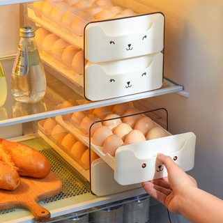 廚房置物架 雞蛋盒抽屜式冰箱保鮮雞蛋收納盒家用廚房雙層雞蛋托大容量雞蛋架 冰箱置物架 居家收納