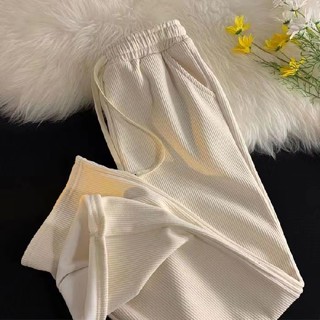 【YW】加絨加厚休閒褲女 燈芯絨長褲女 寬鬆顯瘦直筒褲 闊腿褲 高腰百搭長褲 女生長褲 女裝