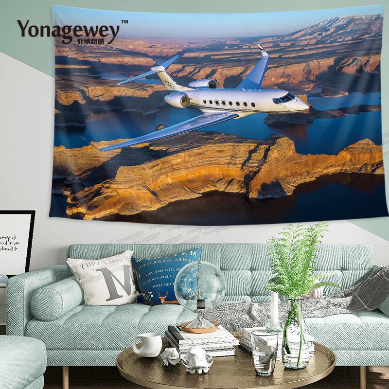 灣流G550私人噴氣飛機G650公務機周邊海報裝飾背景墻布掛布掛毯畫&lt;=格威=&gt;