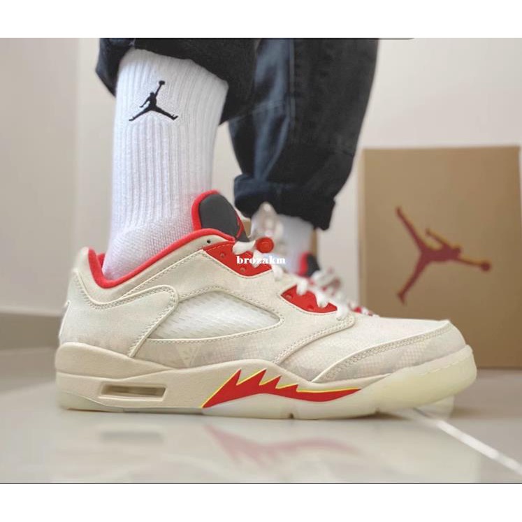 Air Jordan 5 Low CNY 新年 白紅 撕撕樂 籃球鞋 DD2240-100