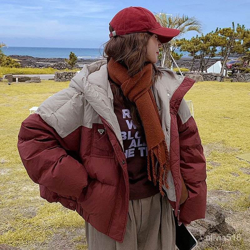 韓國外套 鋪棉外套 麵包外套 棉服女新款ins潮小個子學生連帽短款麵包服冬季加厚外套棉襖 羽絨外套 外套 女 冬天外套