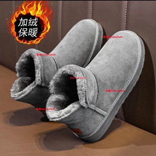 💥【新品】💥 2025年 雪地靴 男 冬季保暖加絨加厚棉鞋大碼馬丁靴懶人麵包鞋東北情侶棉靴好穿