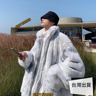 熱銷 羊毛外套男毛外套男毛毛外套男生毛茸茸外套男扎染羔羊毛絨毛外套男士冬季加厚潮牌寬鬆大尺碼棉衣棉服