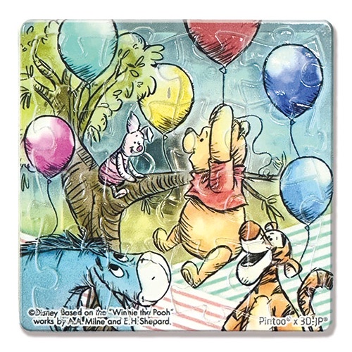 Disney迪士尼 Winnie The Pooh小熊維尼 拼圖磁鐵16片-氣球 墊腳石購物網