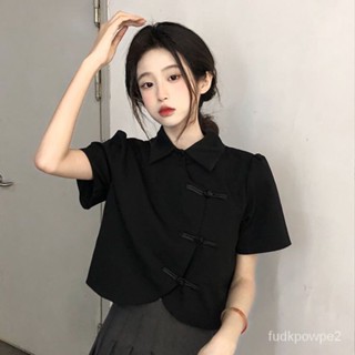 臺灣出貨 改良式旂袍上衣 新中式上衣 中國服上衣 中式上衣 新中式 改良版旂袍 短版上衣 夏 旂袍洋裝 短袖旂袍上衣