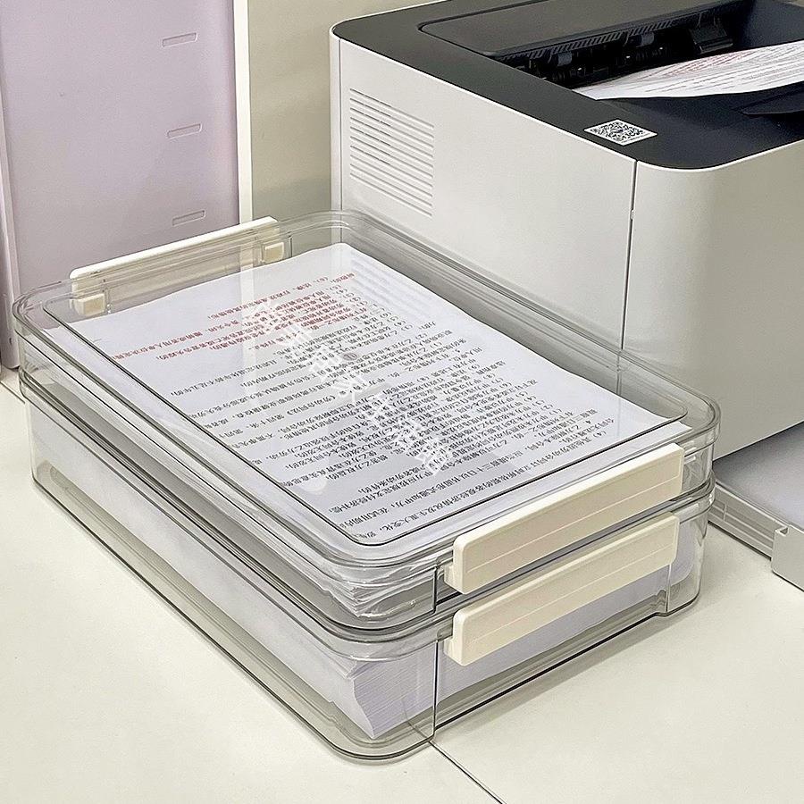 熱賣-文件收納盒 紙盒子 a3透明紙張收納 辦公室a4文件盒 紙資料文件夾161