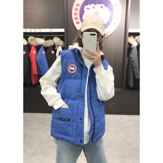 寶藍色男女款🔥CANADA GOOSE 加拿大鵝 戶外運動羽絨馬甲外套 大鵝羽絨服 冬季情侶背心坎肩工裝保暖立領背心外套