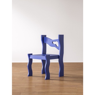 朝暮間 簡約ins設計師克萊因藍藝術設計感未來感餐椅經典不規則椅子