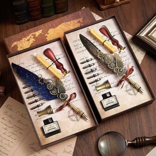 哈利波特周邊羽毛鋼筆 羽毛筆 鋼筆 筆 墨水 鋼筆禮盒 羽毛鋼筆禮盒 復古羽毛筆 羽毛鋼筆 沾水筆禮盒 禮物