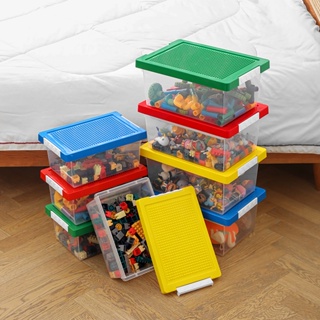 樂高玩具收納箱寶寶兒童拚裝積木分類筐透明桌麵整理箱零食收納盒