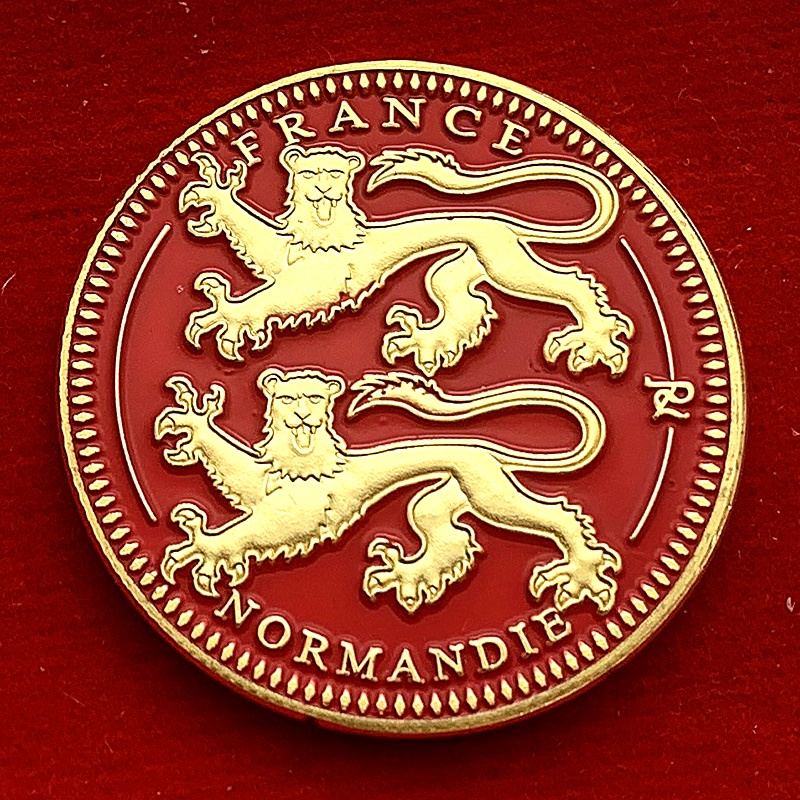 法國雄獅鍍金紀念章 收藏幣幸運30mm金幣硬幣魔術怪盜基德紀念幣