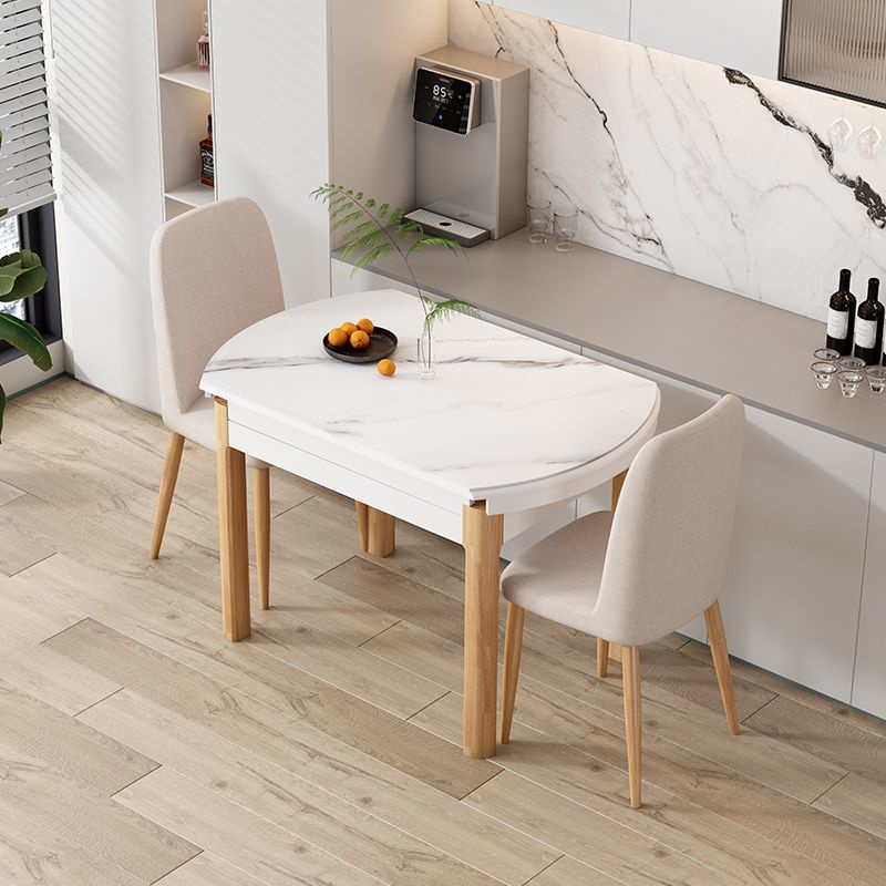 北歐方圓兩新品用餐桌椅圓桌可伸縮式實木圓形小戶型原木色限定