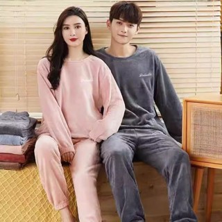 睡衣 女 秋冬季 珊瑚絨 法蘭絨 暖暖 套裝 新款 加厚 大碼 情侶 家居服 冬季睡衣 情侶家居服