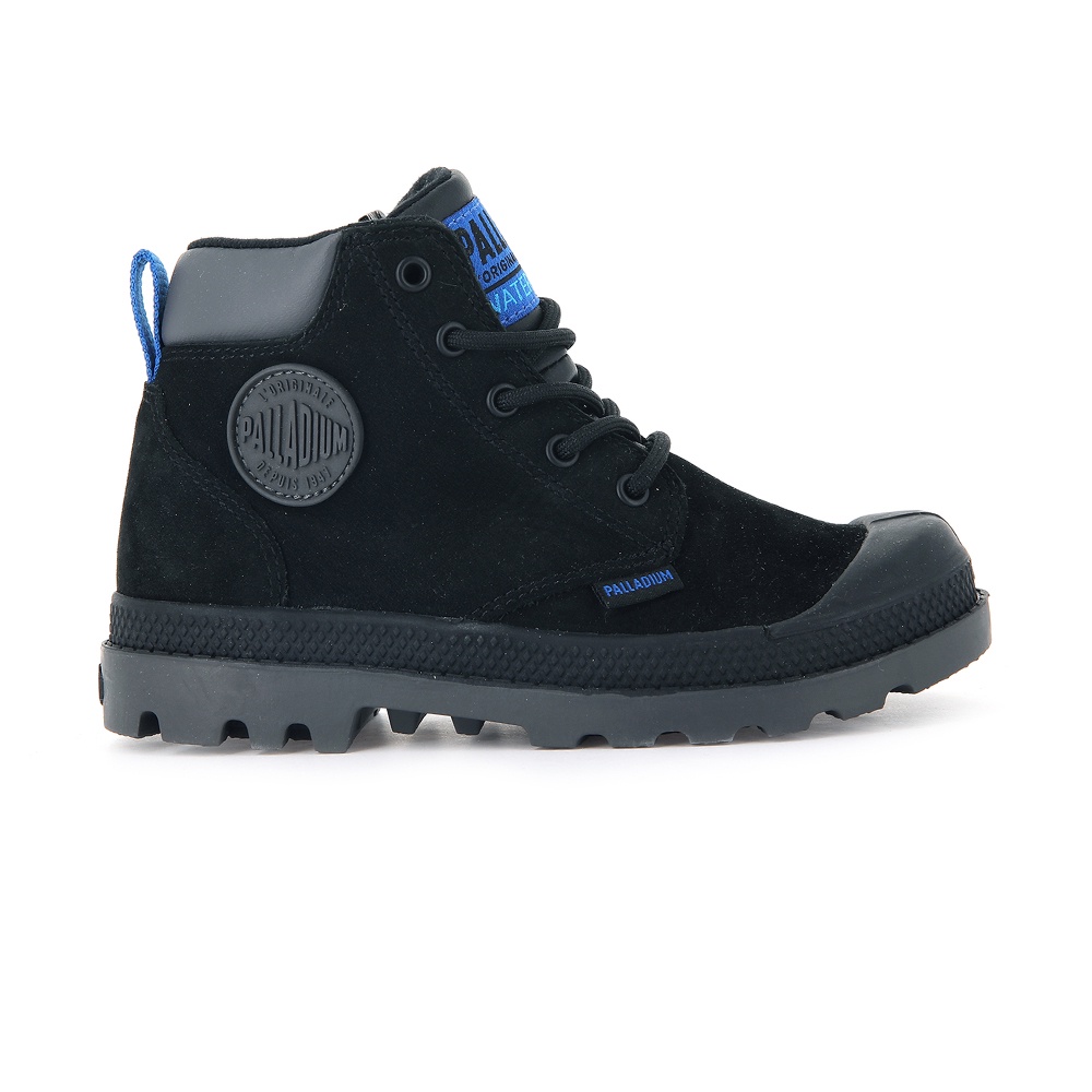 Palladium Pampa Hi Cuff WP OZ 童鞋 黑 防水 側拉鍊 快穿舒適 休閒鞋 57216-010