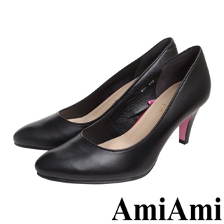 【AmiAmi】 Point nine日本製真皮女用低調粉色鞋底尖頭高跟鞋7公分 PO-PTN700