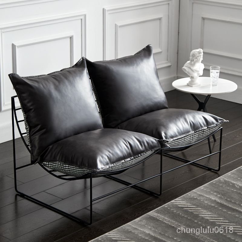 鐵藝沙發椅複古工業風輕奢簡約懶人客廳休息區沙發設計師單人沙發
