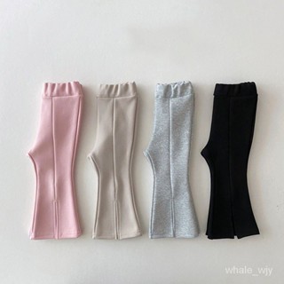 寶寶衣服 嬰兒衣服 韓版寶寶純色前開叉喇叭褲 兒童長褲秋冬 寶寶長褲 嬰兒長褲 女寶寶喇叭褲 女童長褲