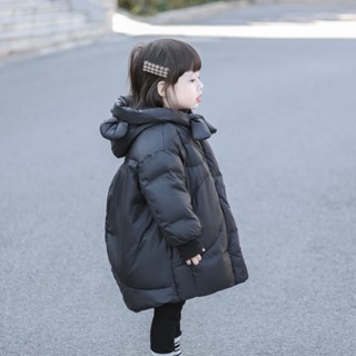 女童冬季外套❤️ 羽絨外套 防寒 保暖 棉服外套 韓版 女童羽絨服新版女孩寶寶兒童中長版小熊冬韓版洋氣白鴨絨外套 ZGZ
