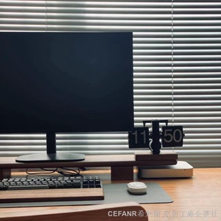桌上 置物架 木質 螢幕增高架實木 顯示器增高架 電腦螢幕增高架 實木增高臺黑胡桃電腦顯示器增高架桌面收納墊高底座原木置