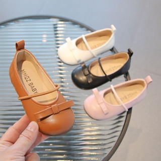 女童皮鞋2023春秋新款兒童軟底一腳蹬鞋時尚英倫風複古單鞋女孩鞋