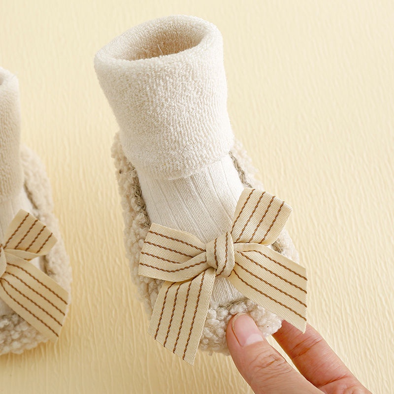 Mini baby🌷地板秋冬季寶寶防滑軟底鞋襪室內軟底防滑保暖兒童鞋襪