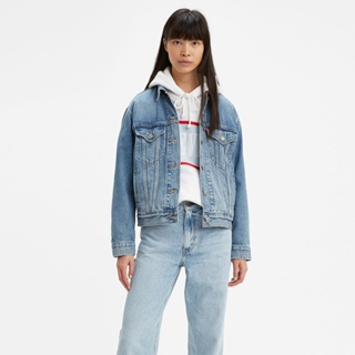 Levis 女款 牛仔外套 / 寬鬆版型 / 精工中藍染水洗 / 天絲棉 29944-0055 熱賣單品