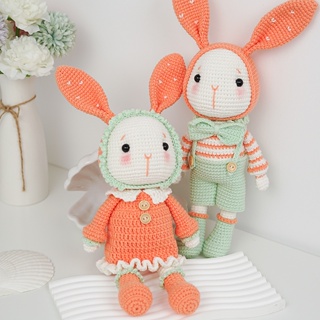 菲菲姐家 手工鉤針編織 玩偶 diy 材料包 手工製作 禮物 毛線 娃娃 情侶 兔