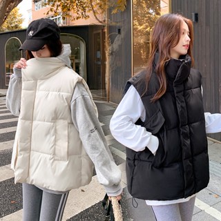 【CIFF】棉服女外套韓版短款麵包服小個子大碼港風寬鬆羽絨服學生馬甲背心 保暖背心 外套 保暖外套馬甲