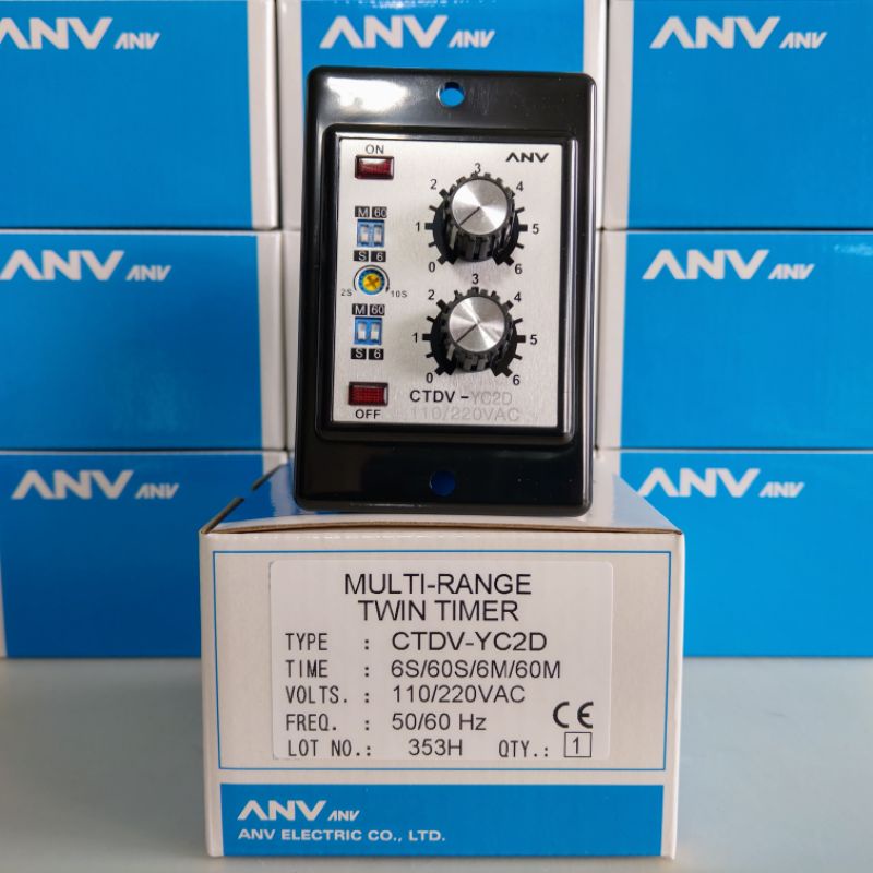 台灣製造_士研電機_ANV_多段式_雙調型限時繼電器_定時器_CTDV-YC2D_110V~220V_6秒~60分鐘