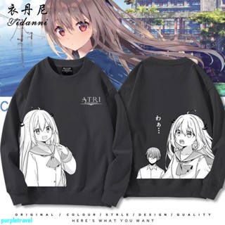 新款 ATRI動漫亞託莉蘿卜子cos圓領衛衣日系二次元男女情侶寬松上衣服(---潮衣） 大尺碼帽T 長袖