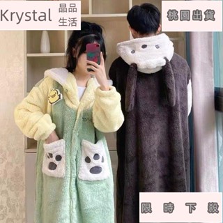 全館免運帕恰狗睡袍女 可愛情侶珊瑚絨睡袍 冬季刷毛加厚居家服 男生絨睡袍 法蘭絨冬天睡衣女家居服 睡袍套裝ｒｒ