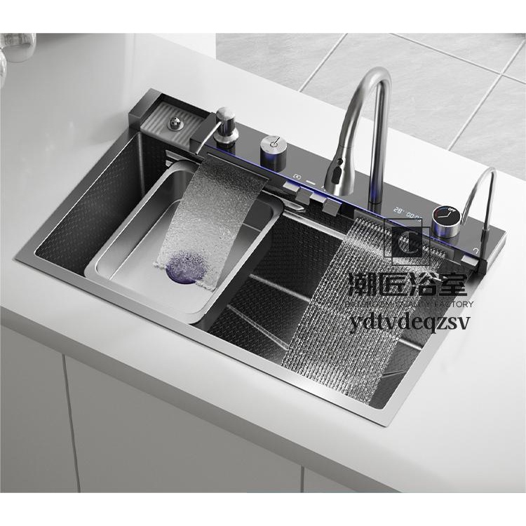 【精選/免運】飛雨水槽大單槽304不銹鋼一體集成洗菜盆廚房洗碗池