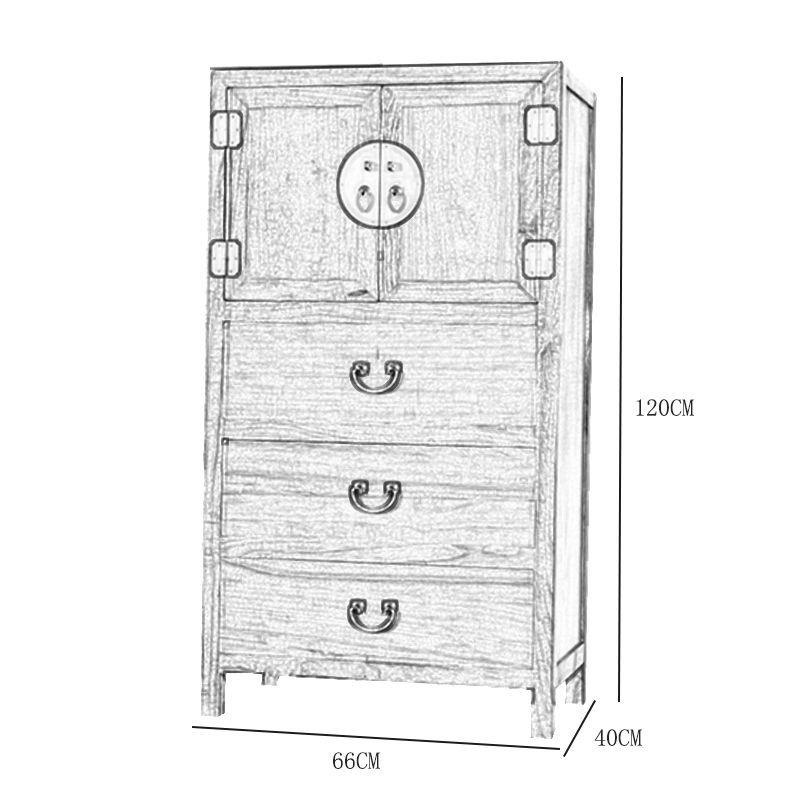 實木三斗柜抽屜柜客廳臥室收納儲物柜小戶型帶門斗櫥香樟木斗柜