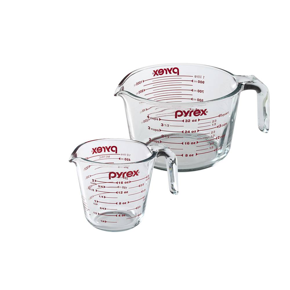 【康寧 Pyrex 】 單耳量杯1000ml+500ml/烘焙必備/烘焙量杯/烘焙工具/烘焙用具