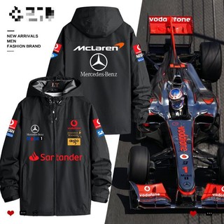 賓士MCLAREN邁凱輪車隊F1賽車服外套santander同款夾克秋冬沖鋒衣/--欣欣