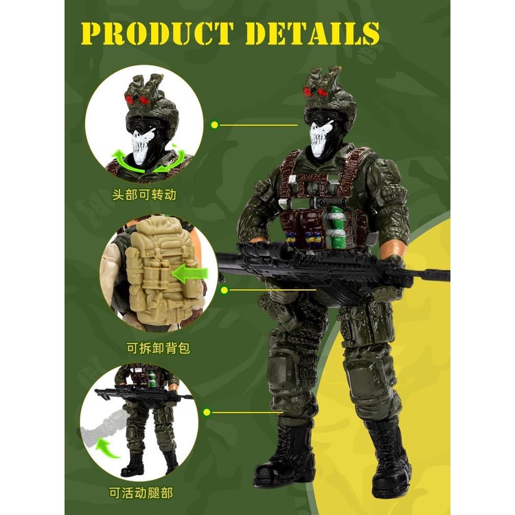 可動人偶 模型 JEU 3.75寸兵人模型 軍人警察公仔 10cm關節可動人偶兒童軍事玩具